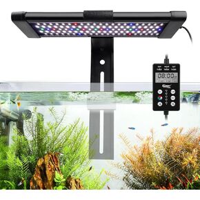 hygger Clip On Custom LED Aquarium Light, Daylight-Moonlight & 24/7 Mode, Adjustable Brightness 8 Colors Full Spectrum Fish Tank Light For 18-24 Inches Freshwater Planted Tank Auto On Off Ramp Up Down
