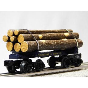 MTH Premier Chesapeake & Ohio Skeleton FLATCAR w/LOGS O Gauge 20-92334 (147)