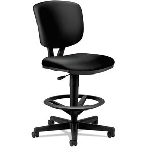 HON 5705SB11T Volt Series Adjustable Task Stool, Black Leather