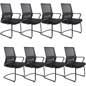 2 Pack Office Guest Reception Chair Conference Chairs Mesh Mid Back Home Lumbar Support Lobby Guest Chair Office Side Chairs with Armrest for Conference Room,Meeting Room,Patient