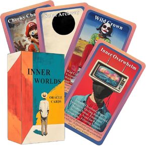 Inner Worlds Oracle Deck ، Oracle Cards for Beginners ، 50 Deck oracle card refict to arner insively to there tevel stare and incitues inluctions hidden in Kuwait