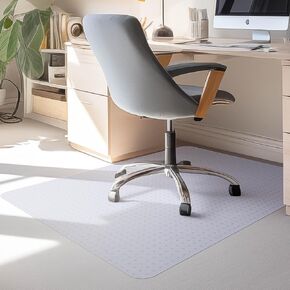 Yescom Clear Office Chair Mat for Low Pile Carpet 48" x 36" Thicken 1/8" Rectangle Plastic Floor Protector for Rolling Desk Chairs Home Studio