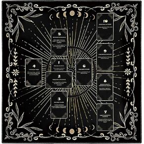 Knana Altar Cloth Tarot Card Cloth Celtic Cross Tarot Mat Velvet Tarot Tablecloth for Reading (White)