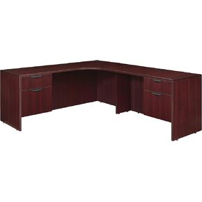 Romig Legacy 71 x 71 in. Double Pedestal Right Corner Credenza- Mahogany