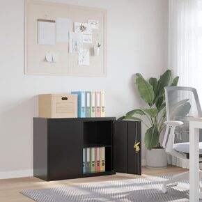 File Cabinet Black Powder-Coated Steel Medium File Cabinet,Furniture,Cabinets & Storage,Filing Cabinets,339722