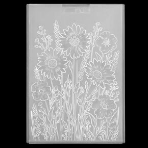 Classicseali Embossing Folder,Transparent Embossing Folders for Card Making, Daisy Flowers and Leaves Background, Embossed Plastic 3D Embossings Folders, for Scrapbooking, Paper Art, Art Supplies