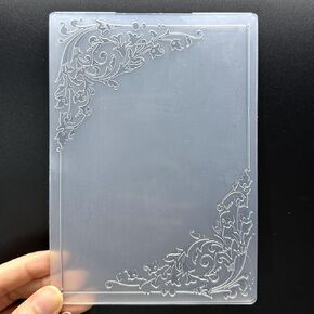 3D Plastic Embossing Folder Template Retro Flower Corner Border Texture A6 Size for Card Making DIY Scrapbooking Paper Crafting Handmade Crafts Scrapbooking Arts Supplies Scrapbook Decor