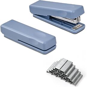 2Pcs Mini Stapler with 2000 Staples, Cute Small Staplers for Desk, 20 Sheets Capacity, Jam Free, Portable Stapler for Office School Supplies (Blue)