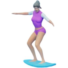 DYNWAVE 1/64 Miniature Surfing Figure Beach Surfer Dollhouse Accessories Photo Prop Painted Miniature Figurine Micro Landscape Decor, Style A