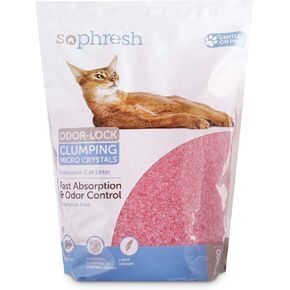 So Phresh Scoopable Odor-Lock Clumping Micro Crystal Cat Litter in Pink Silica 8 lbs.