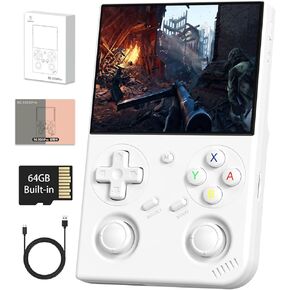 GiipGoop RG35XX Pro Handheld Game Consoles RG35XXPro Retro Gaming Console with 64GB Card 4353 Games Video Game Console Pocket Arcade Support 30+ Simulators WiFi Bluetooth HD Output Transparent Teal
