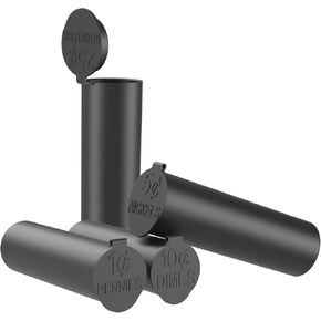 Coin Storage Tubes Set, 40 Pieces per Tube, Nickels, Black， a Box 25pcs