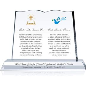 Personalized Pastor and Wife Appreciation Gift Plaque, Customized with Pastor & Wife Name, Church Name and Personalized Message, Unique Gift for Pastor and First Lady Anniversary (M - 10")