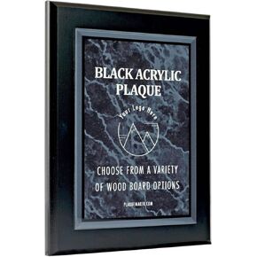 Personalized Color Acrylic Plaques and Awards. Great for Retirement, Thank You, Military Recognition, Special Achievements, Memorials, Sports, School, and Corporate Awards (7 x 9, Black)