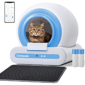 J JORBASADO Self Cleaning Litter Box 65L+9L Automatic Cat Litter Box Self Cleaning with APP Control for Multiple Cats Families Safety Protection