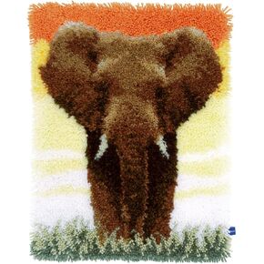 Vervaco Elephant in Savanna Latch Hook Kit