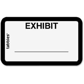 Tabbies 58092 Legal Exhibit Labels,"Exhibit",1-5/8-Inch x1-Inch, 252/PK,White