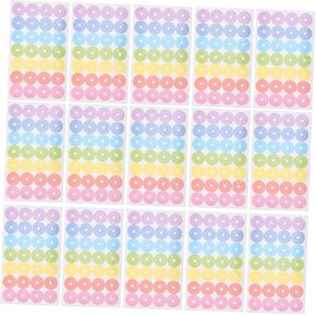 Angoily 40 Sheet Adhesive Hole Punch Reinforcement Stickers Colorful Labels for Loose Leaf Paper Repair Tear Resistant Protectors for School Office and Home Use