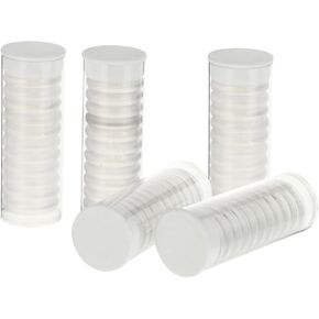 55Pcs Plastic Binding Discs for Loose Leaf Notebooks Binder Discs Transparent White for School Office and Home Use