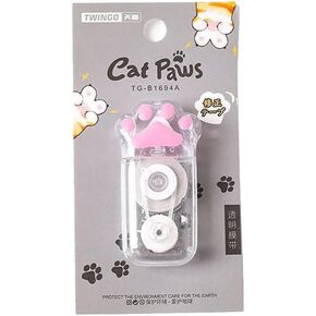 Cute Transparent Cat Claw Cartoon Correction Tape, Cute Girl Corrective Tape Eraser, for Office School Supplies (White transparent)
