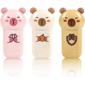 3 Pack Capybara Correction Tape Cartoon Correction Tape Cute White Out Cute Capy School Supplies for Student Writing Office School Stationery Supplies, 1/5in.x 19.7ft.(5mm x 6m)