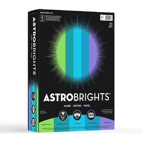 Astrobrights® Color Multi-Use Printer & Copy Paper, 1 Ream, Cool Assortment, Letter (8.5" x 11"), 500 Sheets Per Ream, 24 Lb, 94 Brightness
