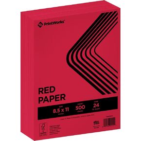 PrintWorks Premium Bright Blue Colored Paper 8.5" x 11" - 24 lb/89 gsm - 500 Sheets - Made in the USA - FSC® Certified - Acid-Free & Fade-Resistant - Printer Compatible (00102)