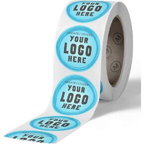 Custom Stickers Label Rolls, Build Your Own Stickers/Labels Any Design Premium Gloss BOPP Custom Sticker, Personalized Stickers for Business Logo, Custom Printed Sticker Labels 50+