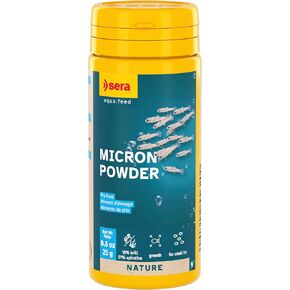 Sera Micron Powder 50ml (1,7 fl oz) | Ultra-Fine Fry Food with Krill & Spirulina for Fish & Amphibian Larvae | Free from Dyes & Preservatives | Supports Growth & Color