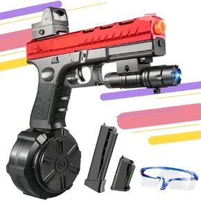 Electric Pistol - Splat Pistol with Manual-Automatic Dual Mode, Orby with Linked Shooting Effect, Splatter for Ages 16 Years Old and up and Adults,Red and Black