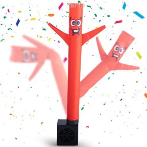 Mini Wacky Waving Inflatable Tube Guy with Blower - Funny Mini Inflatable Tube Man Desktop Decor White Elephant Gift for Birthdays Store Displays Parties Office Pranks(Red)