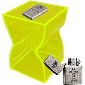 FixtureDisplays® 5.5" Tall Yellow Green Lomon Acrylic Riser Small Podium Semi-Transparent Crinkled Melting Pilar Plexiglass Display Platform 21481-2D