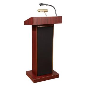 Oklahoma Sound 800x-MY Orator Floor Sound Lectern, 22" Width x 46" Height x 17" Depth, Mahogany