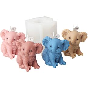 3D Koala Candle Mold, Koala Bear Silicone Mold for Fondant, Soap, Polymer Clay, Plaster Ornament, Epoxy Resin, DIY Crafts
