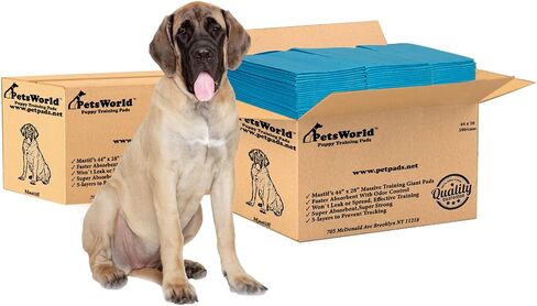 Petsworld 2XL PATS ، 28 × 44 بوصة ، 100 عدد | فائض فائقة ، فائقة الكلب ، منصات تبول الكلاب المقاومة للتسرب للتدريب على القعادة in Kuwait