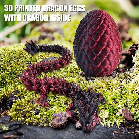 3D Printed Dragon Egg, Articulated Crystal Dragon Eggs with Dragon Inside, Surprise Easter Eggs 3D Fidget Mystery Dragon Egg, 3D Printed Gift Home Office Decor in Saudi Arabia