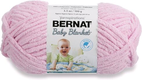 Bernat Baby Blanket Yarn, 3.5oz, Super Bulky 6 Gauge - Pink - Single Ball Machine Wash & Dry (454533) in Saudi Arabia