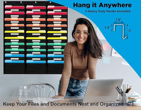 - منظم مجلد معلق على الحائط مكون من 5 جيوب مع 3 خطافات وفتحات لبطاقة الاسم - منظم ملفات معلق لتنظيم الفصل الدراسي، منظم مكتب - منظم معلق من البوليستر in Kuwait