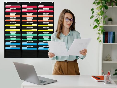 - منظم مجلد معلق على الحائط مكون من 5 جيوب مع 3 خطافات وفتحات لبطاقة الاسم - منظم ملفات معلق لتنظيم الفصل الدراسي، منظم مكتب - منظم معلق من البوليستر in Kuwait