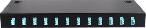 FYBOPTWU-24 Duplex Mutilmode 48 Port LC-OM3 Fiber Optic Rack Mount Enclosure Box + Splice Trays Fiber LC-UPC Kit (Include Pigtail & Couplers), 48 Core LGX Patch Panel Box fits for 19" Racks Cabinet in Saudi Arabia