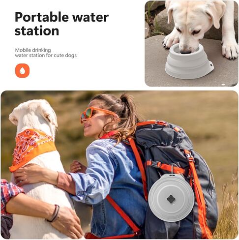 Li&Zhao Collapsible Dog Bowls - Silicone Travel Dog Bowls with Cover Lids Portable Expandable Pet Bowl Portable Water for Dog Cats Feeding Traveling Camping Hiking Walking(Red) in Saudi Arabia