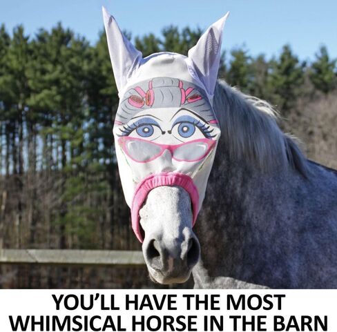Schneiders Dura-Mesh Designer Fly Horse Masks | Fun Patterns & 70% UV Protection | Durable 1000D Mesh with Ear Coverage & Fleece Comfort in Saudi Arabia