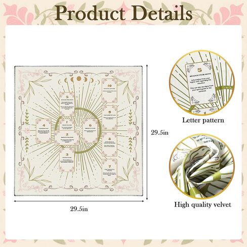 Cknana Alblet Cloth Card Clitm Celtic Cross Tarot Mat Velvet Tarot TableCloth للقراءة (أبيض) in Saudi Arabia
