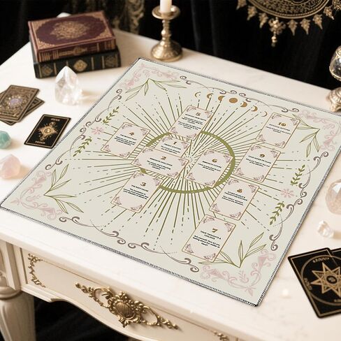 Cknana Alblet Cloth Card Clitm Celtic Cross Tarot Mat Velvet Tarot TableCloth للقراءة (أبيض) in Saudi Arabia