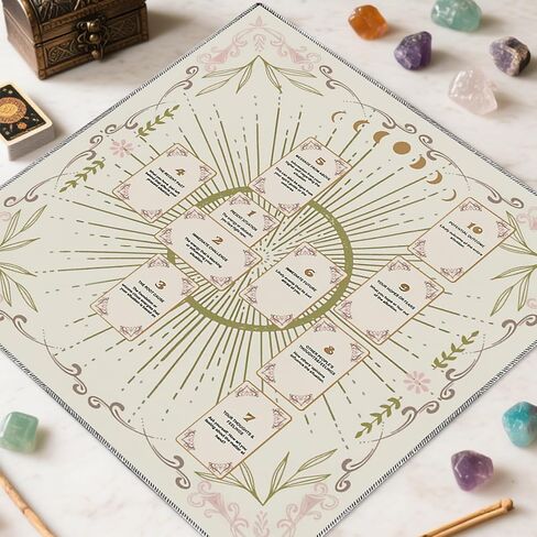 Cknana Alblet Cloth Card Clitm Celtic Cross Tarot Mat Velvet Tarot TableCloth للقراءة (أبيض) in Saudi Arabia