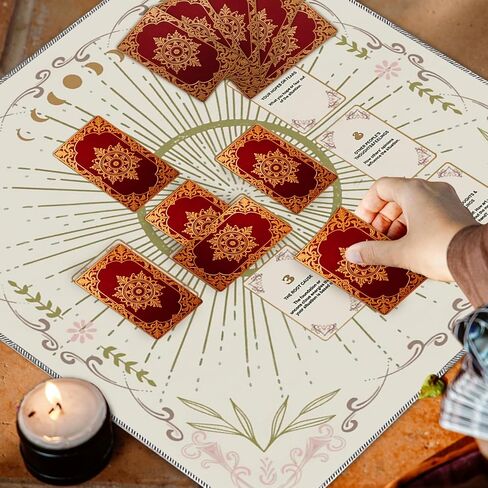 Cknana Alblet Cloth Card Clitm Celtic Cross Tarot Mat Velvet Tarot TableCloth للقراءة (أبيض) in Saudi Arabia