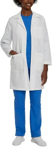 Landau womens Landau Relaxed Fit 5-pocket 4-button Full-length for Women 3153 Medical Lab Coat, White Twill, 8 US in Saudi Arabia