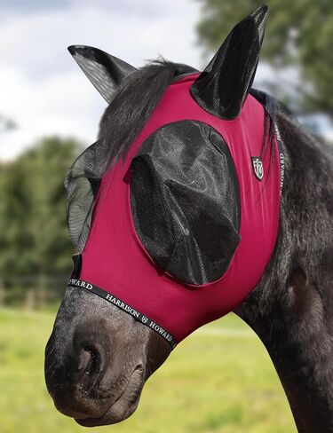 Harrison Howard Horse Fly Mask مع فتحة فورلوك تمتد ومريحة للخيول UV -حماية الفلورسنت الأصفر l in Saudi Arabia
