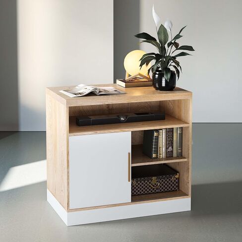 Wood File Cabinet with Door, Filing Cabinet for Home Office with Adjustable Open Storage Shelves, 31W*20D*29H Lateral File Cabinet, Black Walnut in Kuwait