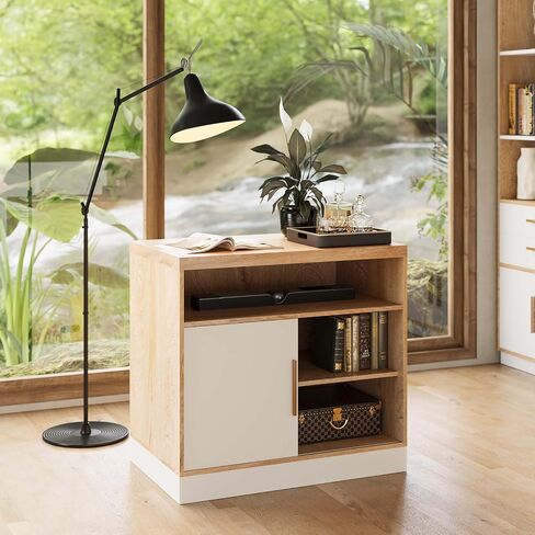 Wood File Cabinet with Door, Filing Cabinet for Home Office with Adjustable Open Storage Shelves, 31W*20D*29H Lateral File Cabinet, Black Walnut in Kuwait